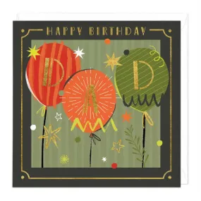 Dad's Birthday Balloon Deco Card