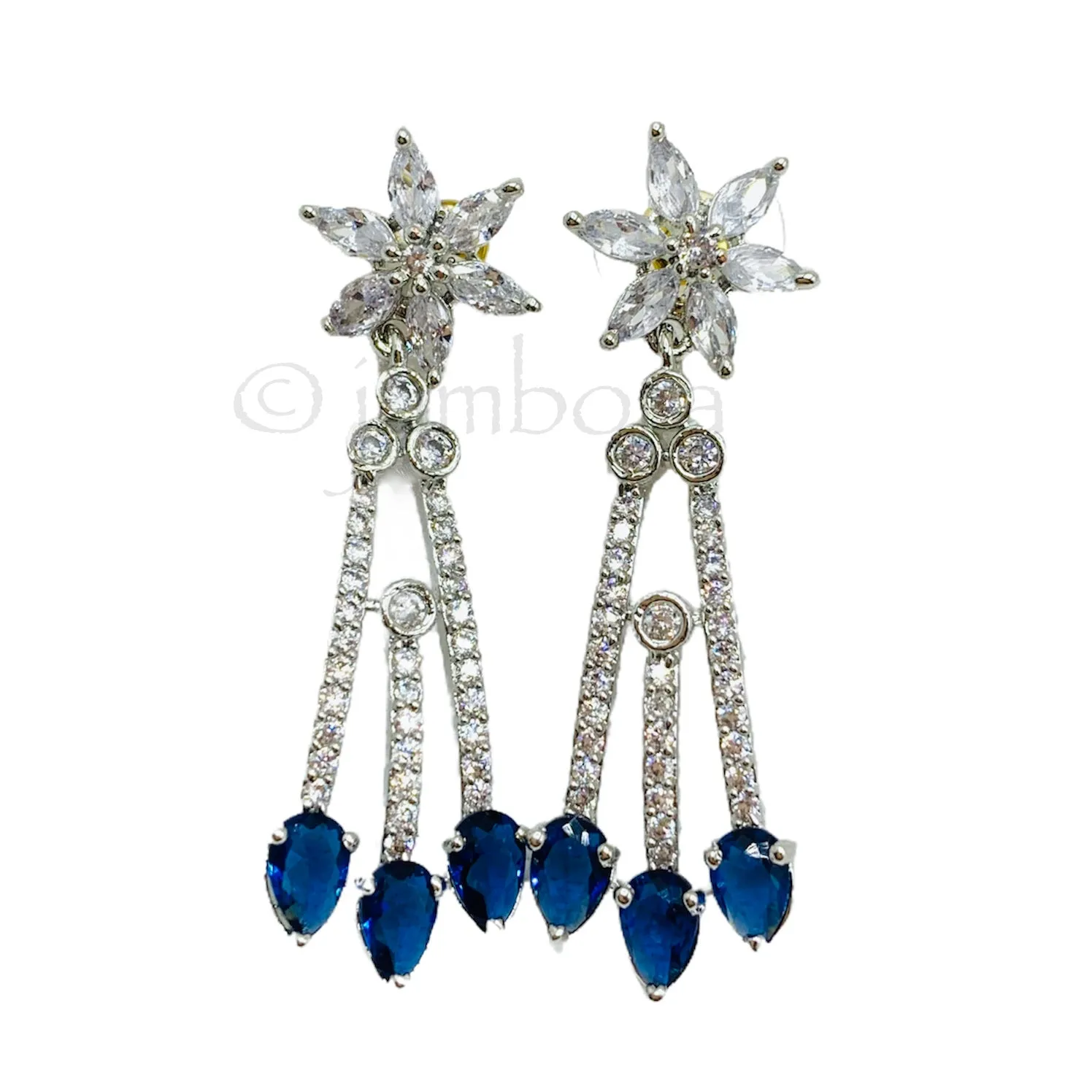 Dainty Elegant Floral AD Zircon (CZ) Earring