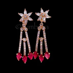 Dainty Elegant Floral AD Zircon (CZ) Earring