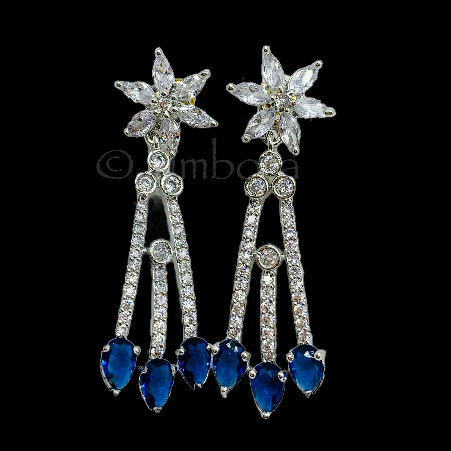 Dainty Elegant Floral AD Zircon (CZ) Earring