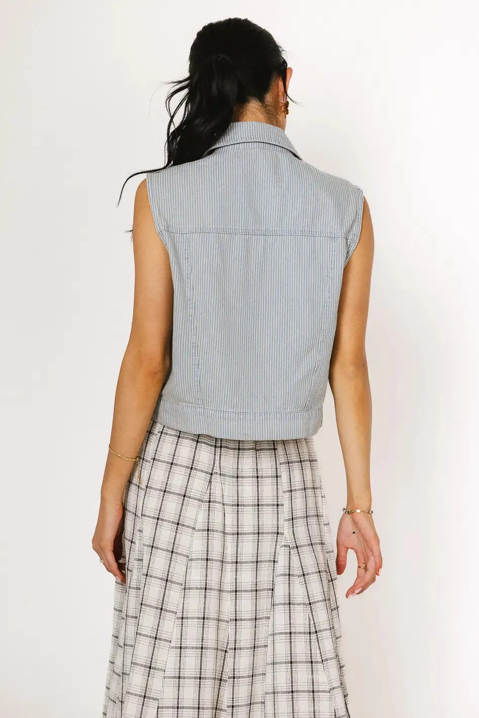 Daphne Striped Denim Vest