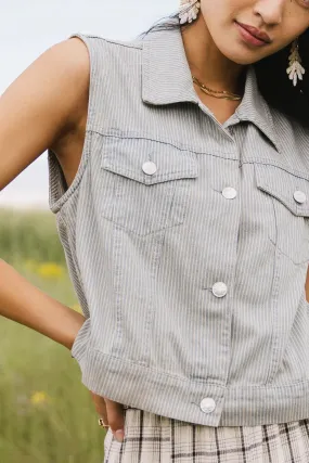 Daphne Striped Denim Vest