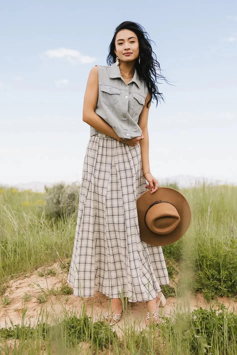 Daphne Striped Denim Vest