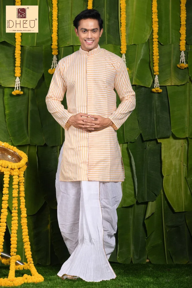 Dekhbo Tomare-Dheu Designer Kurta-Dhoti(Optional) set