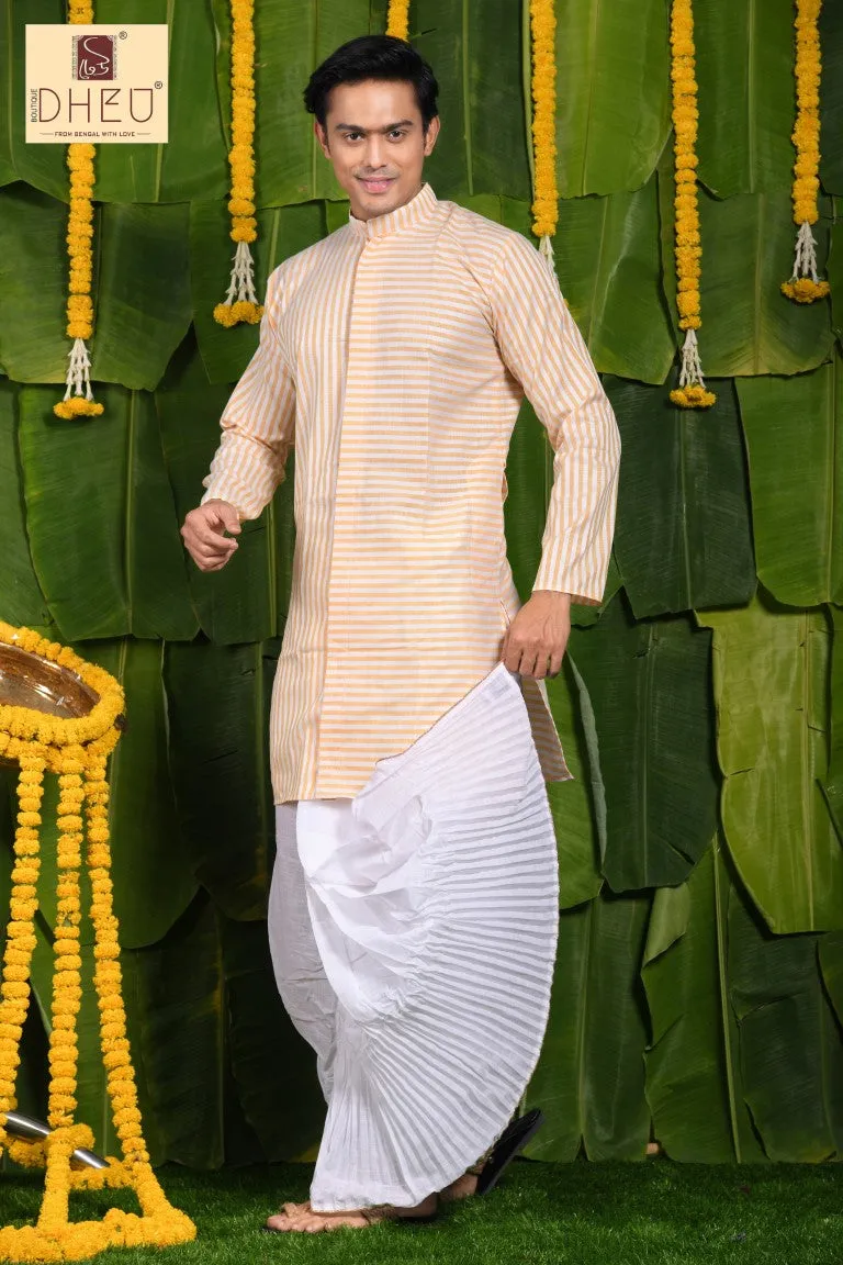 Dekhbo Tomare-Dheu Designer Kurta-Dhoti(Optional) set