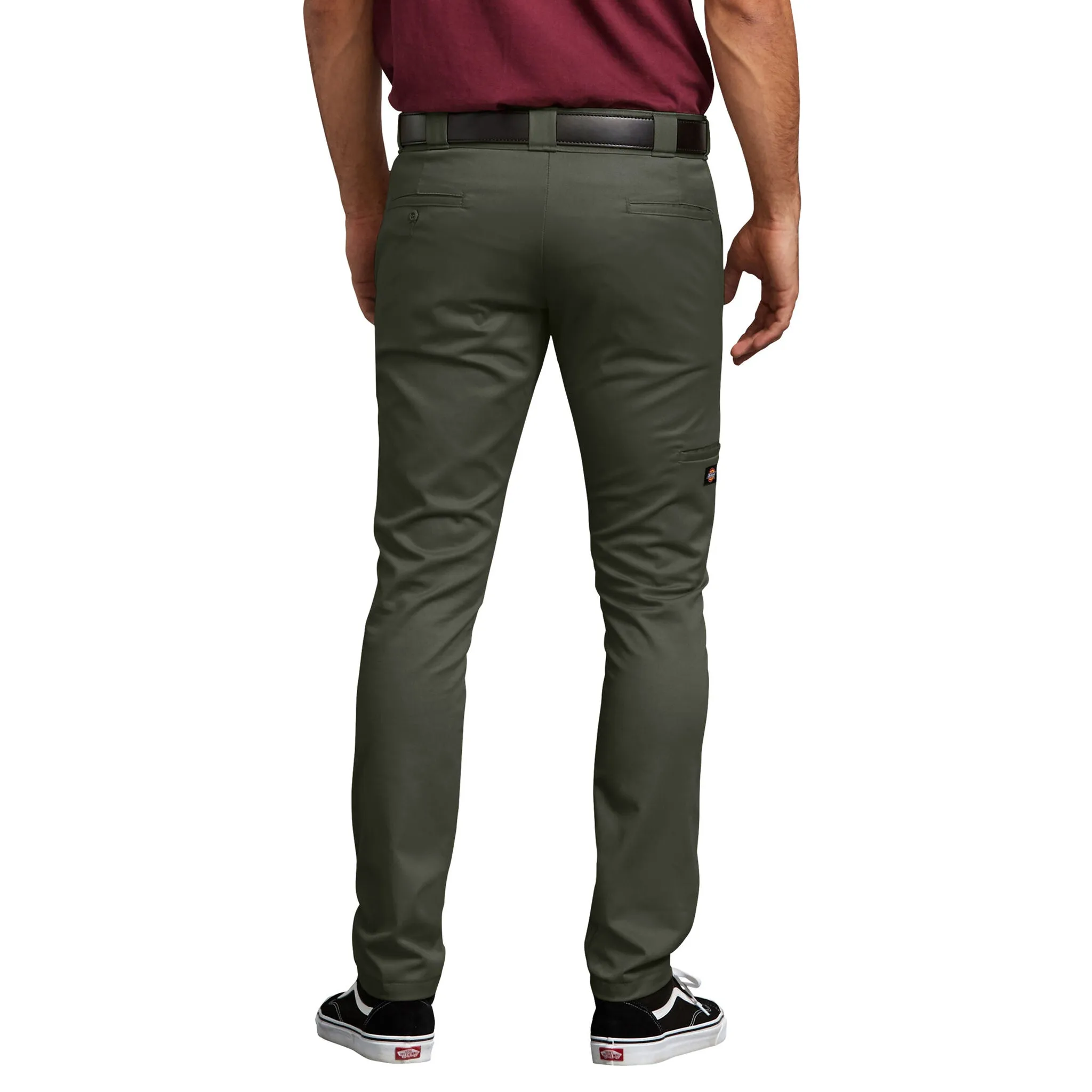 Dickies Men's WP811 Flex Skinny Straight Fit Double Knee Work Pants Olive Green