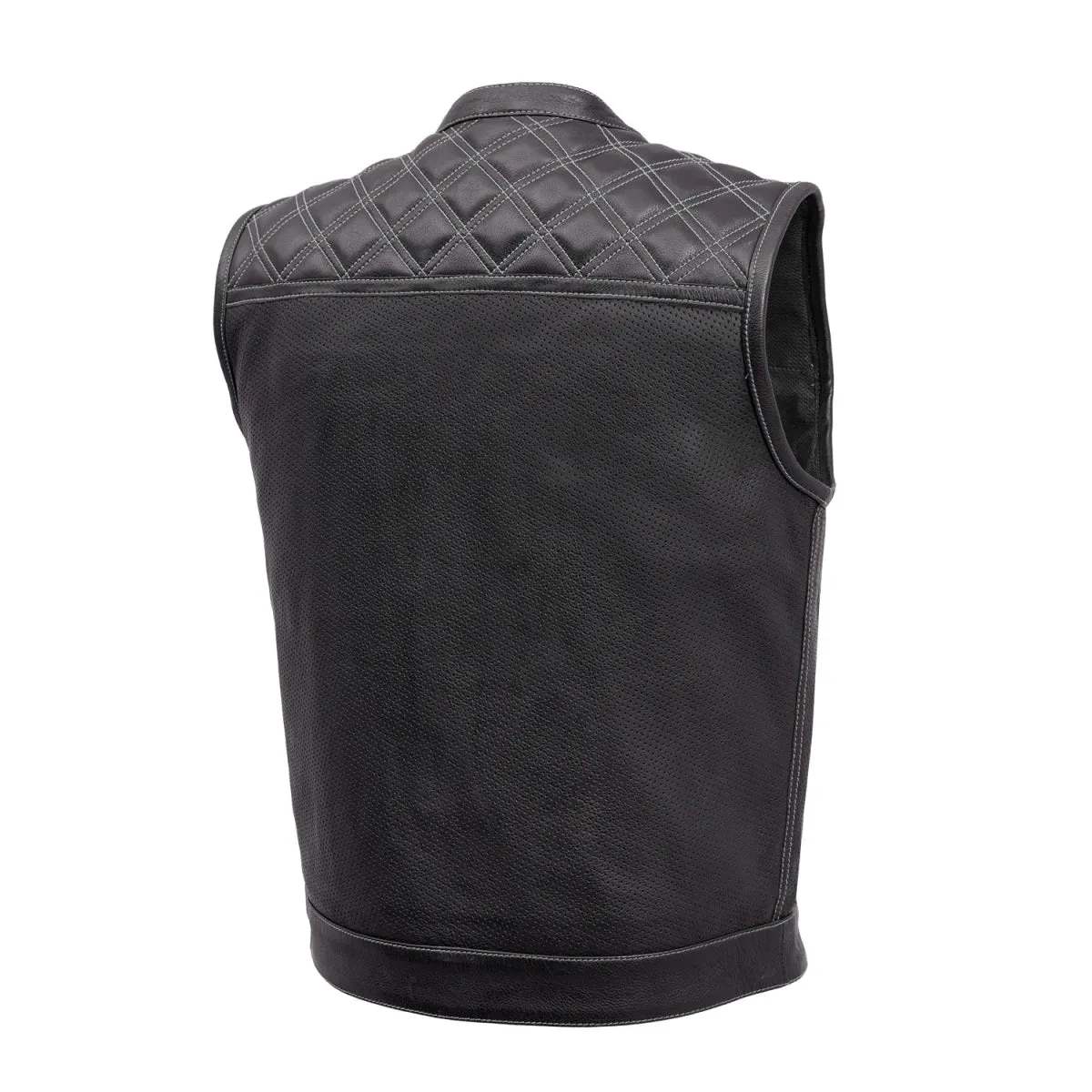 Downside Perforated Men's Motorcycle Leather Vest