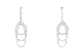 Earrings 18kt Gold Hoops & Diamonds Drop