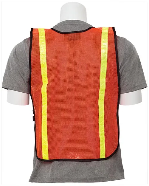 Economy Reflective Mesh Vest - Orange w/ Yellow