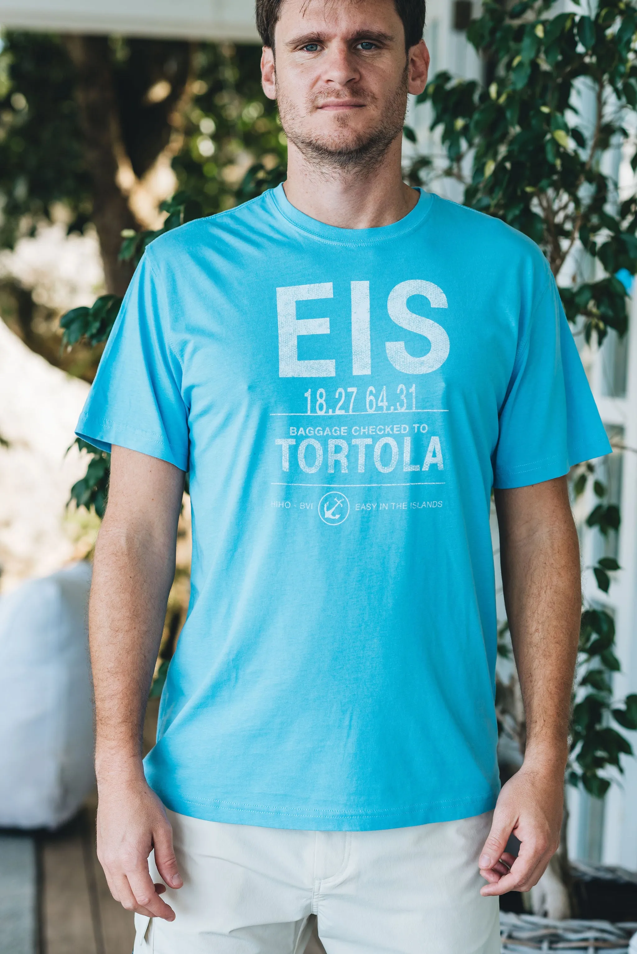 EIS Airport Code T-Shirt - Ocean Blue