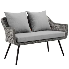 Endeavor Outdoor Patio Wicker Rattan Loveseat