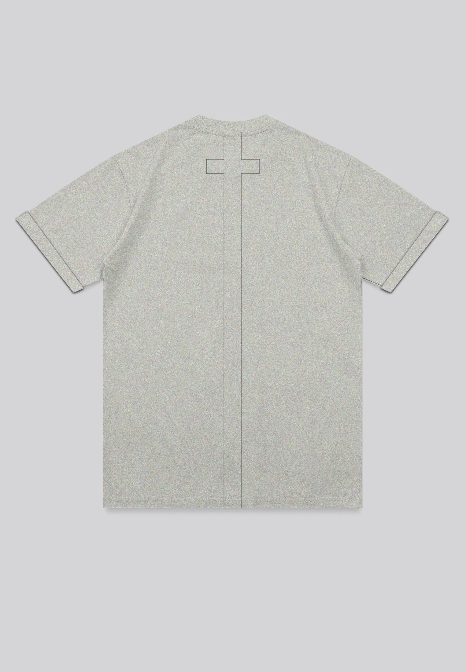 ESSENTIAL ROLLED CUFF T-SHIRT GREY MARL