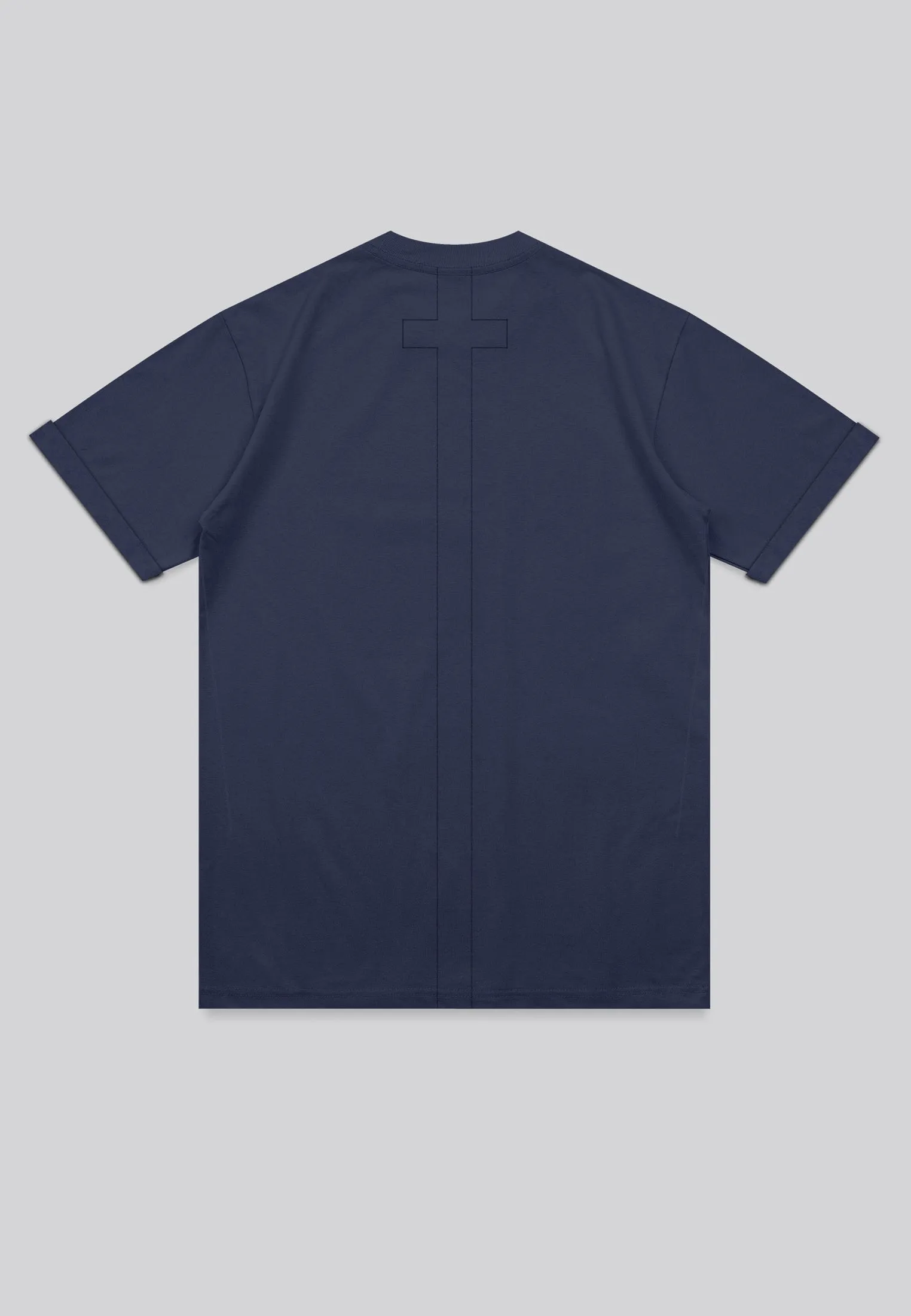 ESSENTIAL ROLLED CUFF T-SHIRT INDIGO