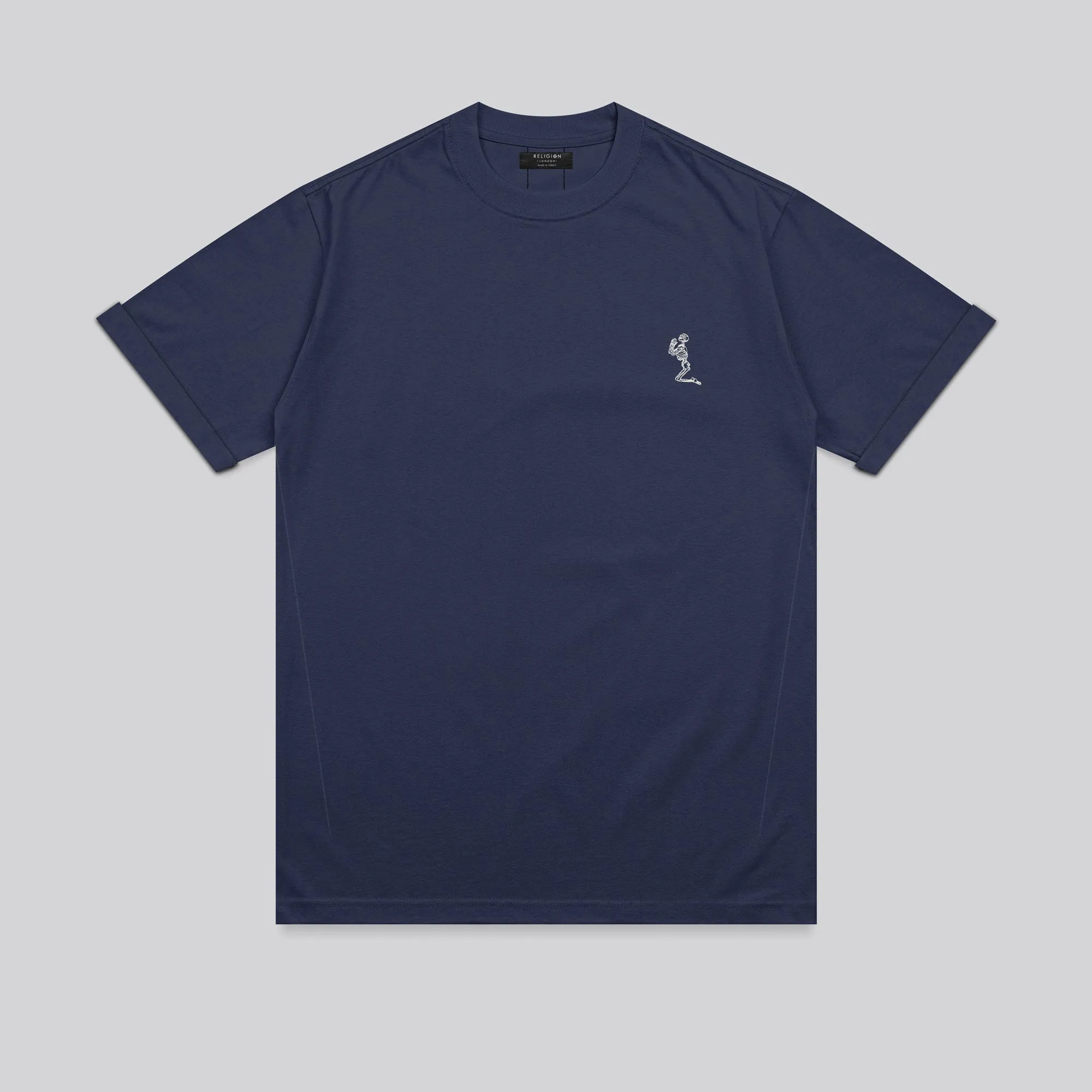 ESSENTIAL ROLLED CUFF T-SHIRT INDIGO