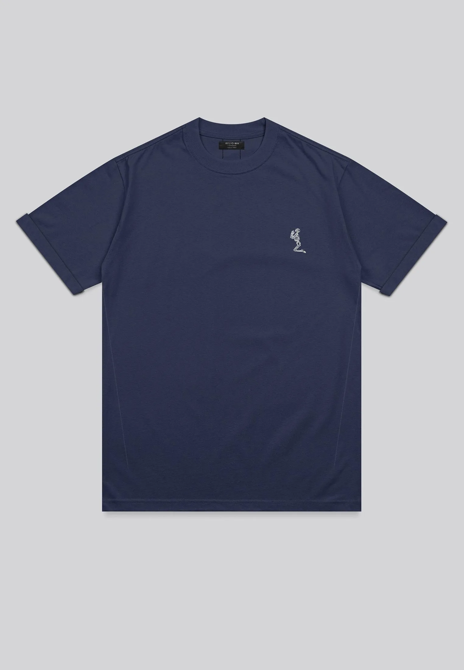 ESSENTIAL ROLLED CUFF T-SHIRT INDIGO