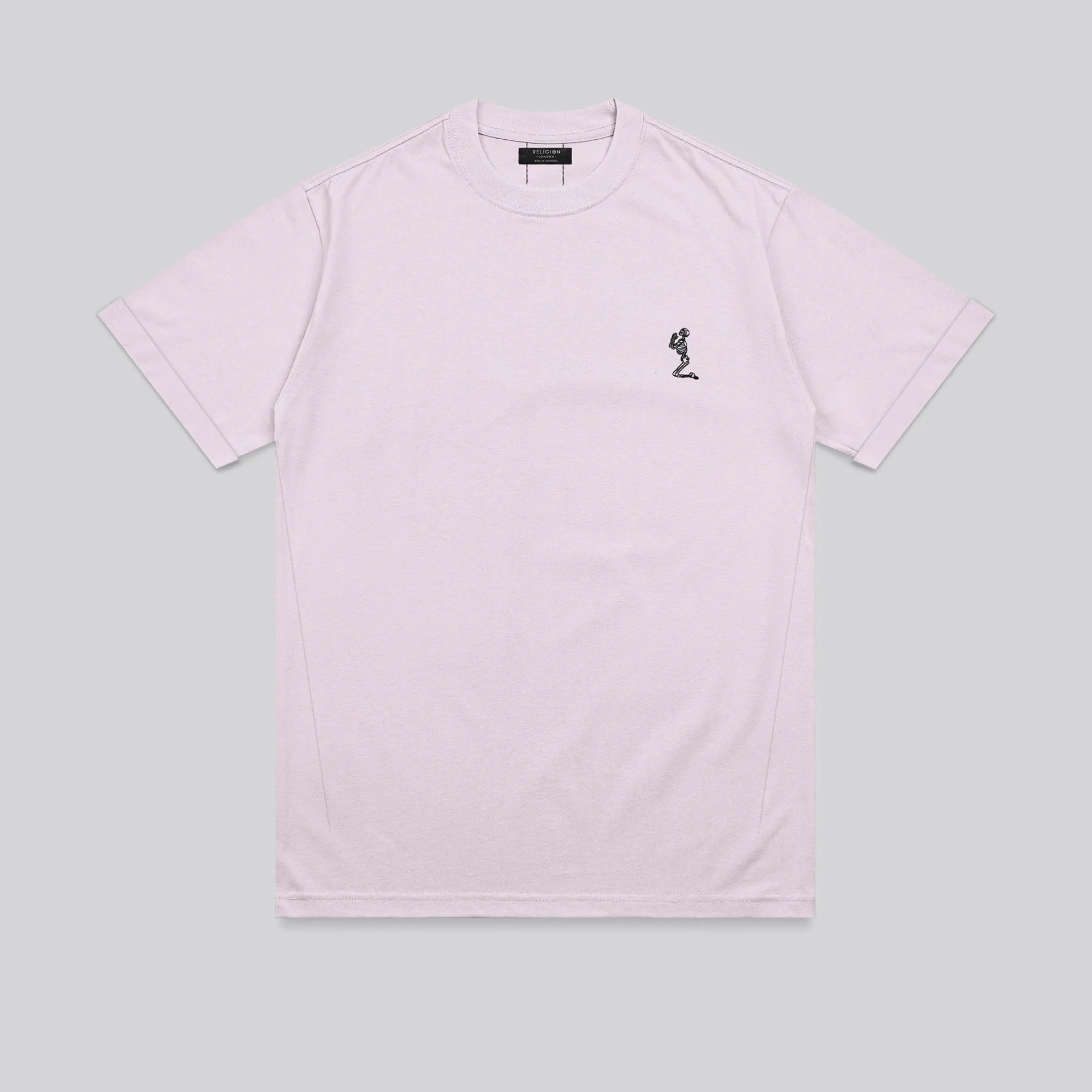 ESSENTIAL ROLLED CUFF T-SHIRT PALE PINK