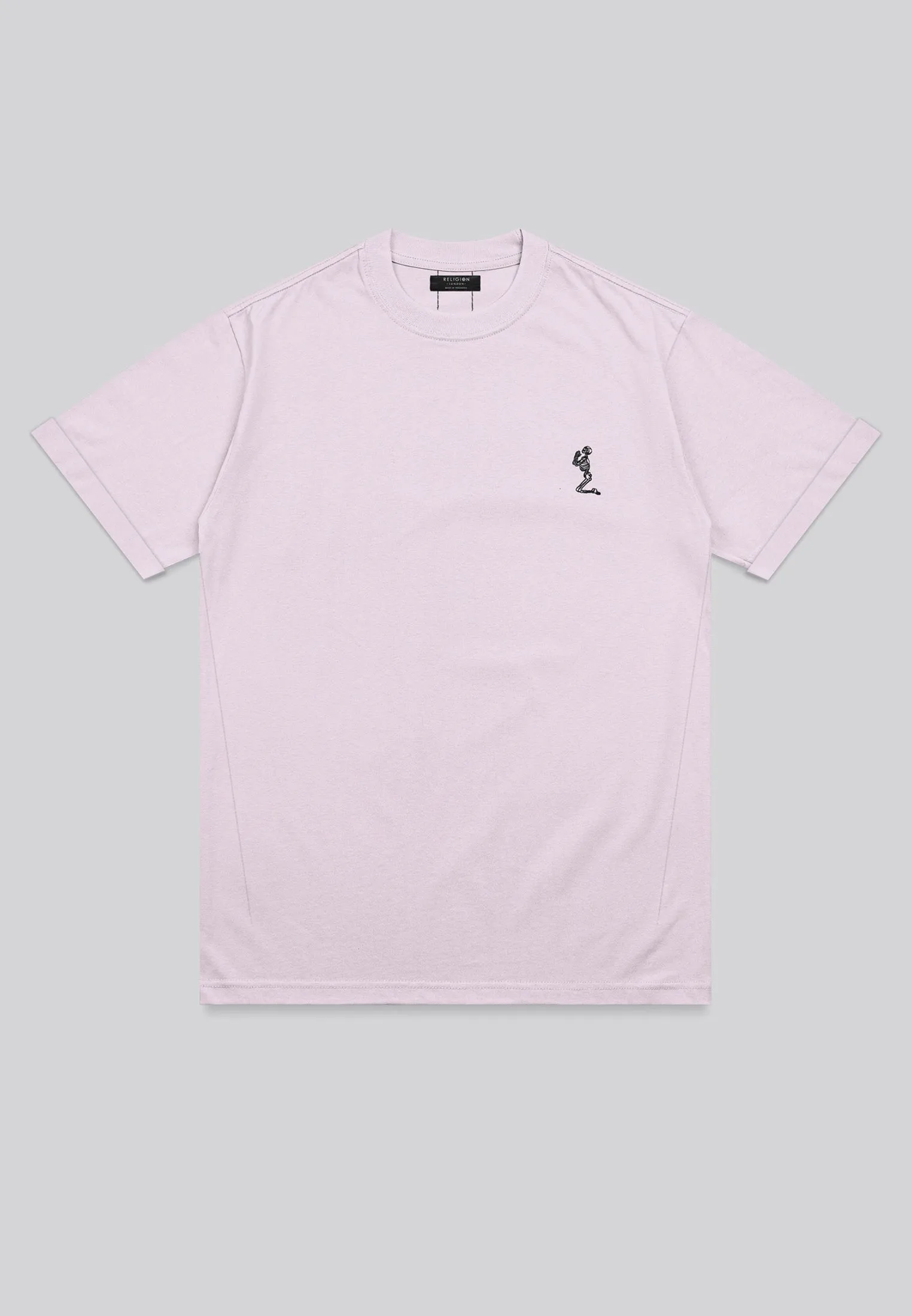 ESSENTIAL ROLLED CUFF T-SHIRT PALE PINK