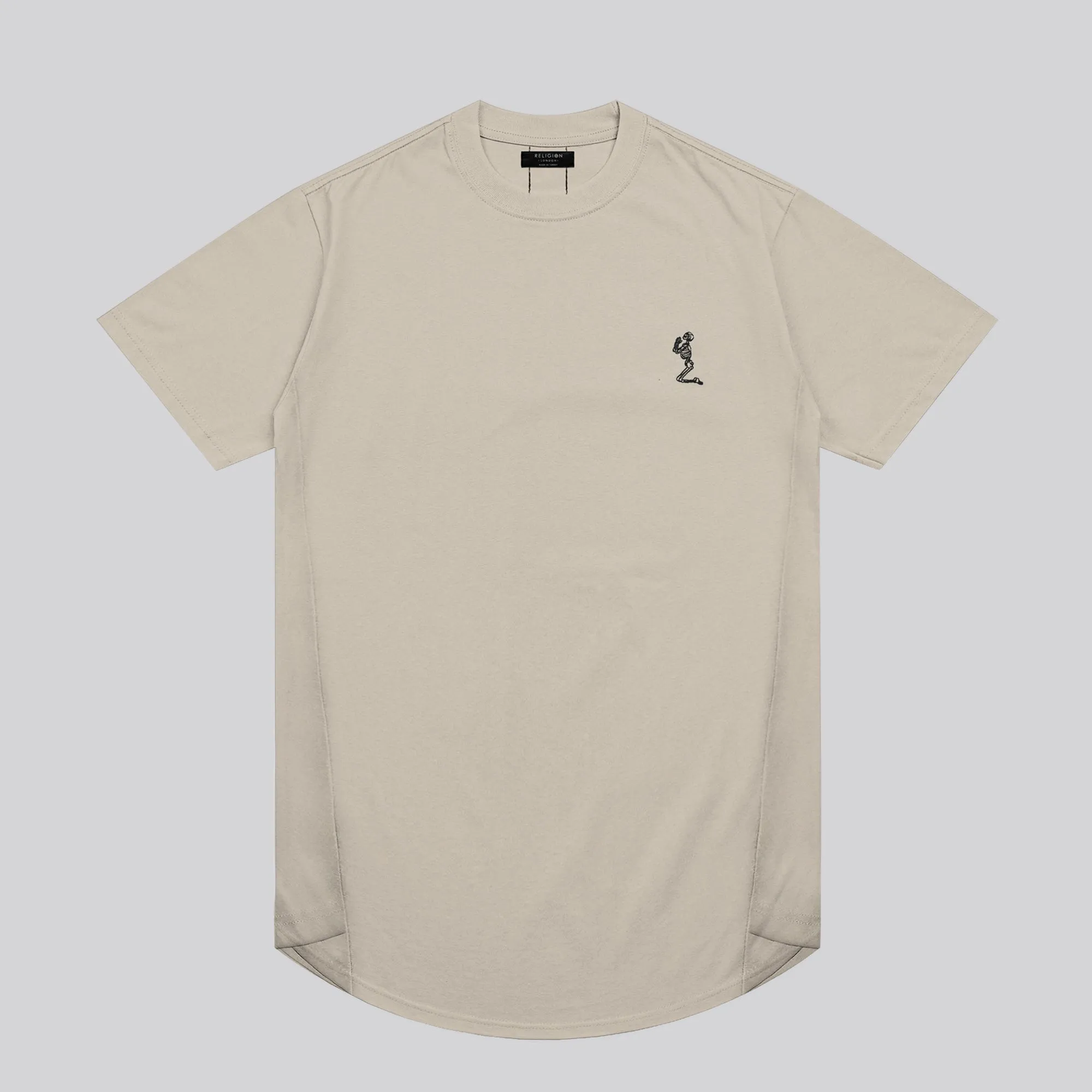 ESSENTIAL SWAG CURVED HEM FAWN T-SHIRT