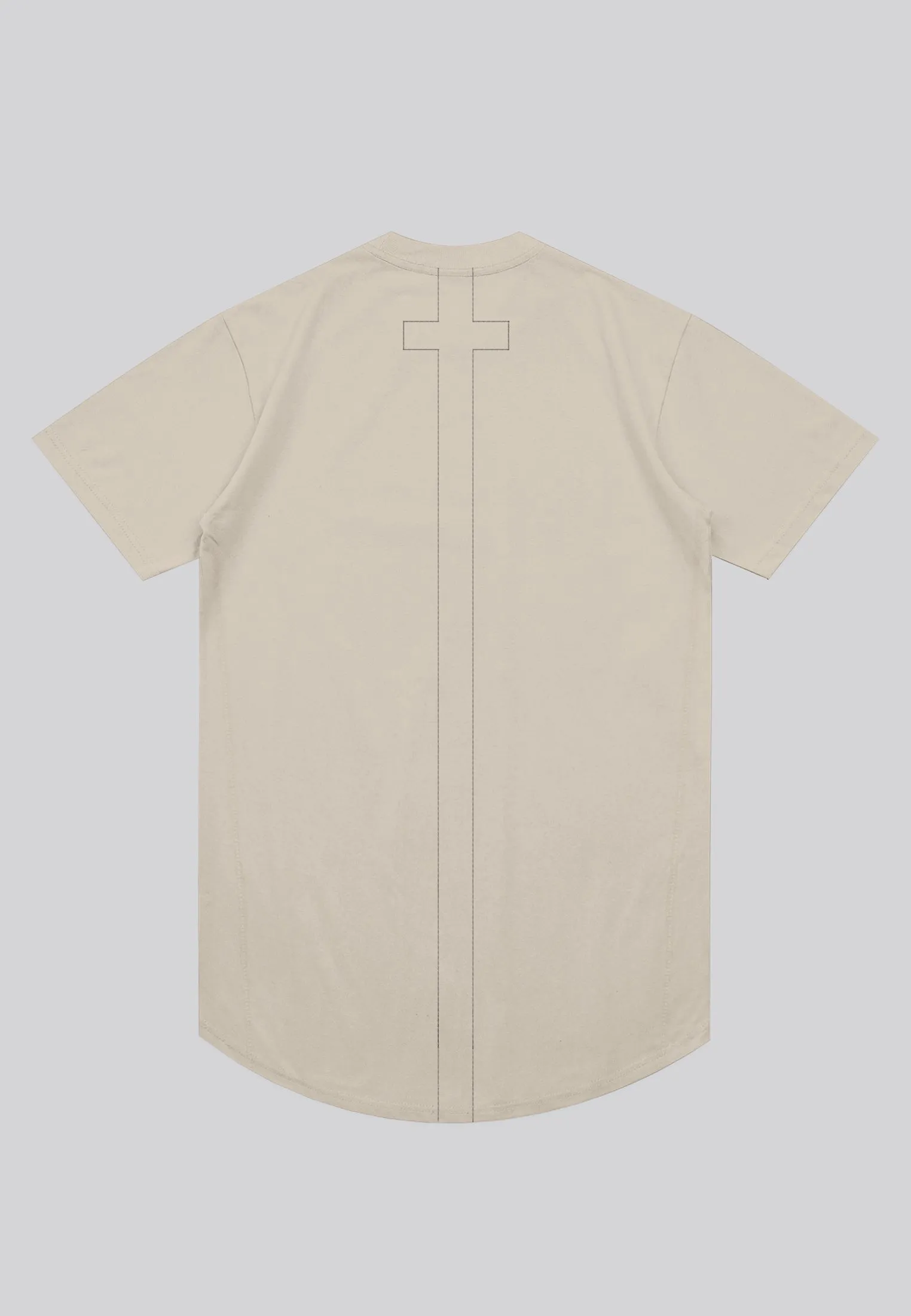 ESSENTIAL SWAG CURVED HEM FAWN T-SHIRT