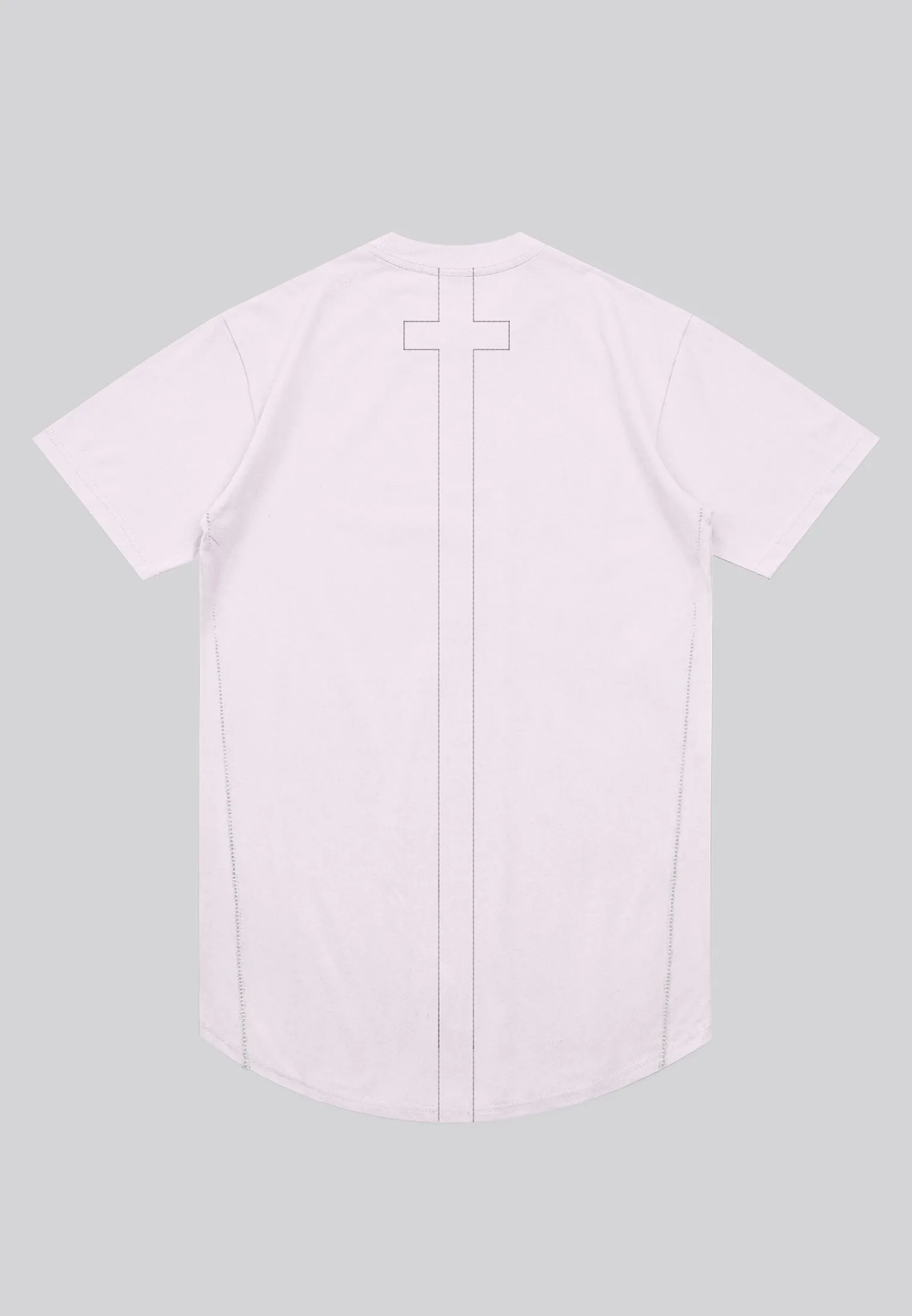 ESSENTIAL SWAG CURVED HEM PALE PINK T-SHIRT