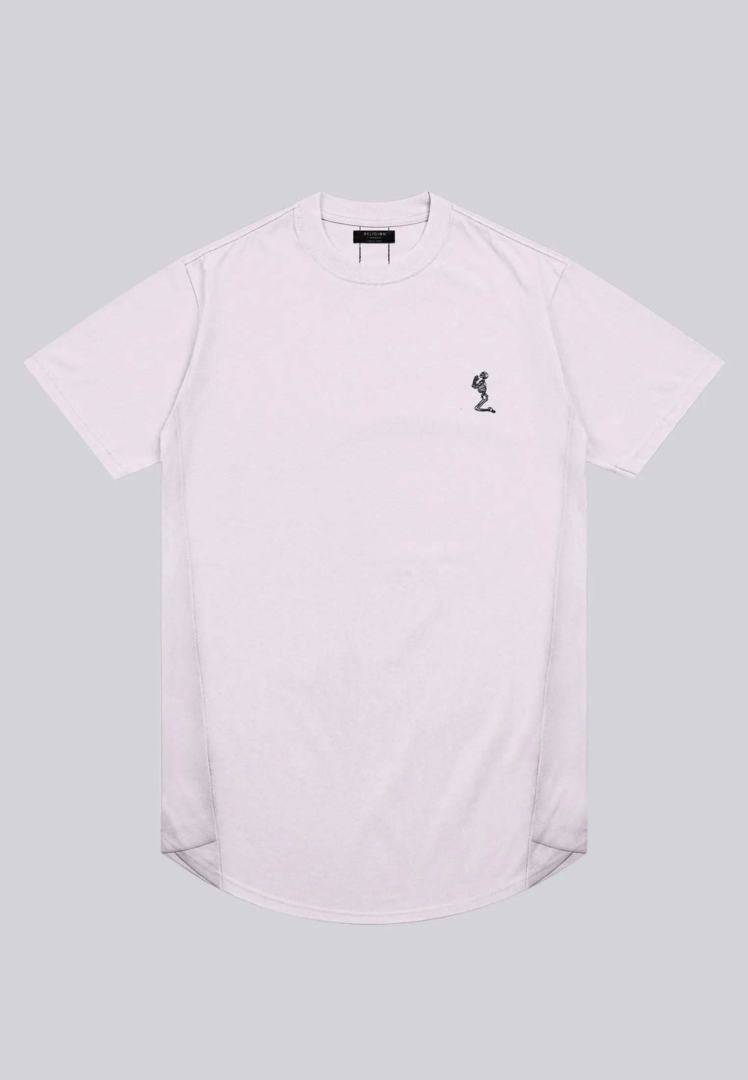 ESSENTIAL SWAG CURVED HEM PALE PINK T-SHIRT