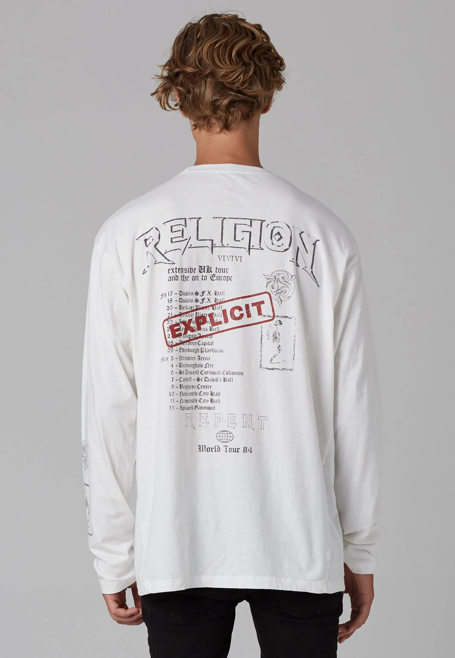 EXPLICIT LS T-SHIRT VINTAGE OFF WHITE