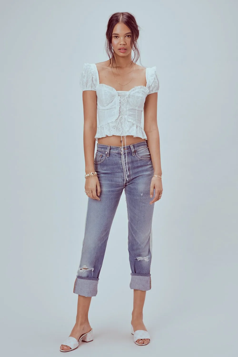 For Love and Lemons Charlotte Eyelet Top