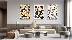 Geometrical Abstract Shapes Set of 3 Prints Modern Wall Art Modern Artwork