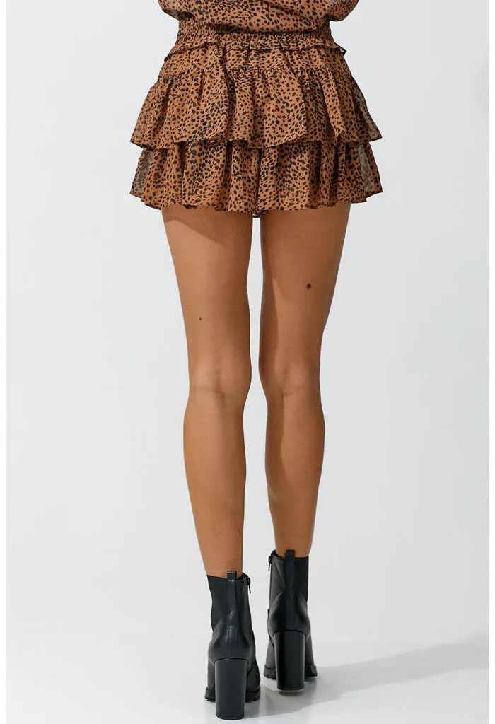 Georgette Cheetah Mini Skort