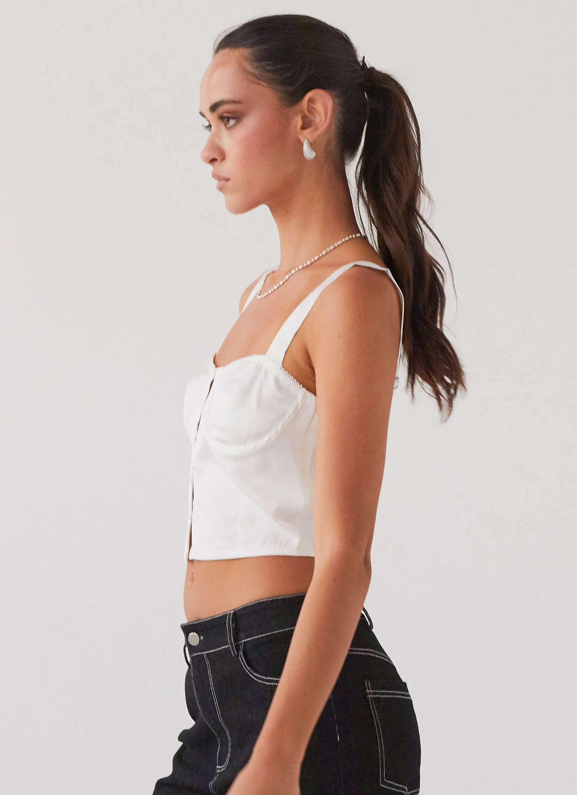 Give Me Love Bustier Top - Pure White