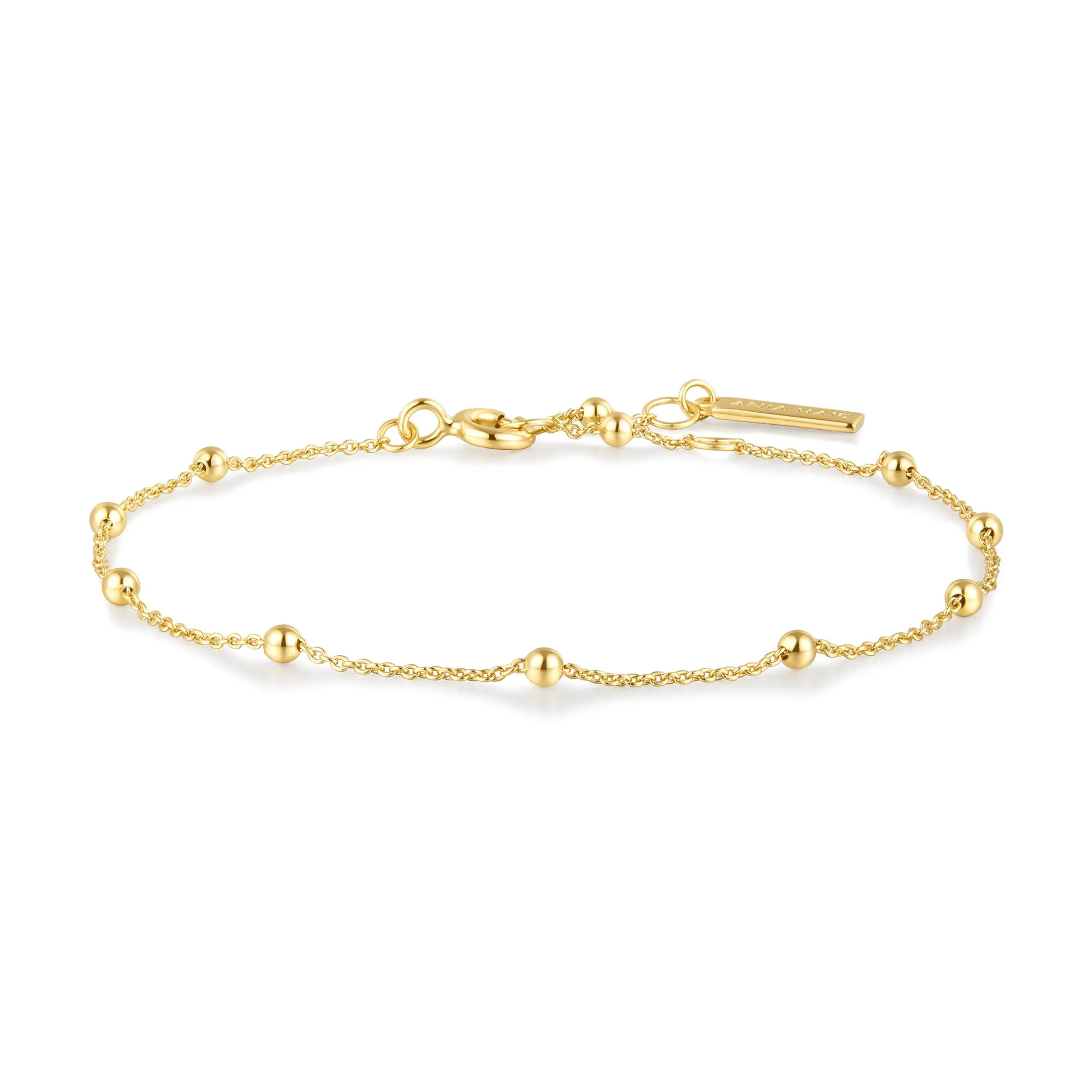 Gold Beaded Chain Bracelet