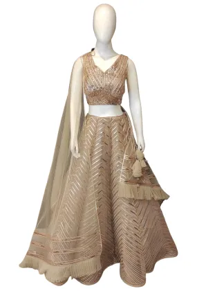 Golden Lehenga Choli With Dupatta