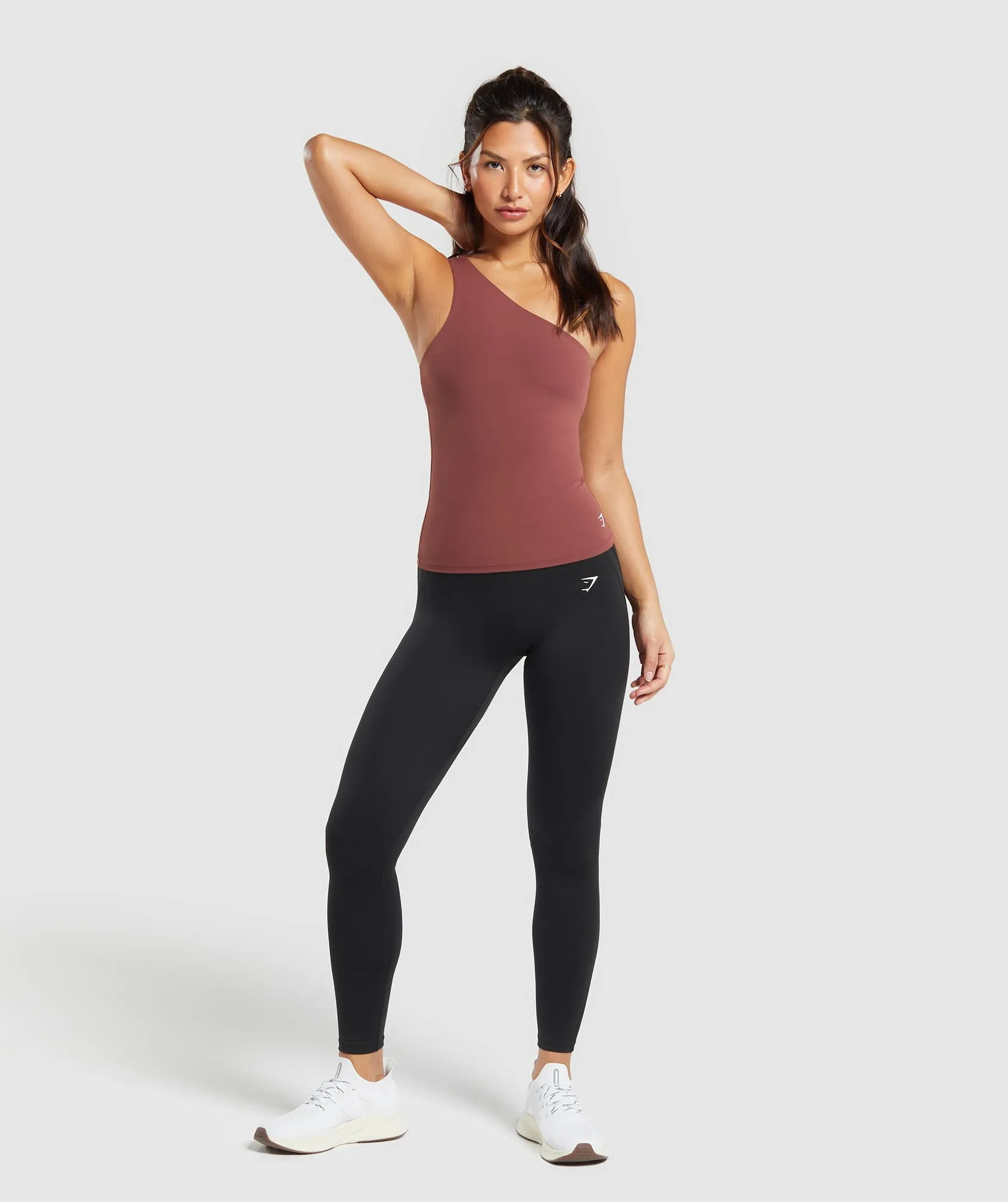 Gymshark Asymmetric Tank With Shelf - Burgundy Brown