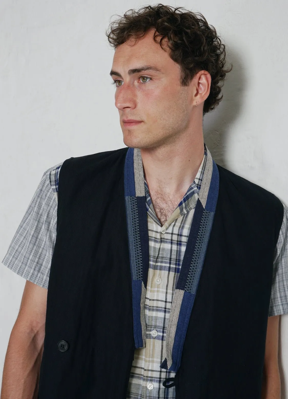 HAUK | Eastern Waistcoat | Indigo Herringbone