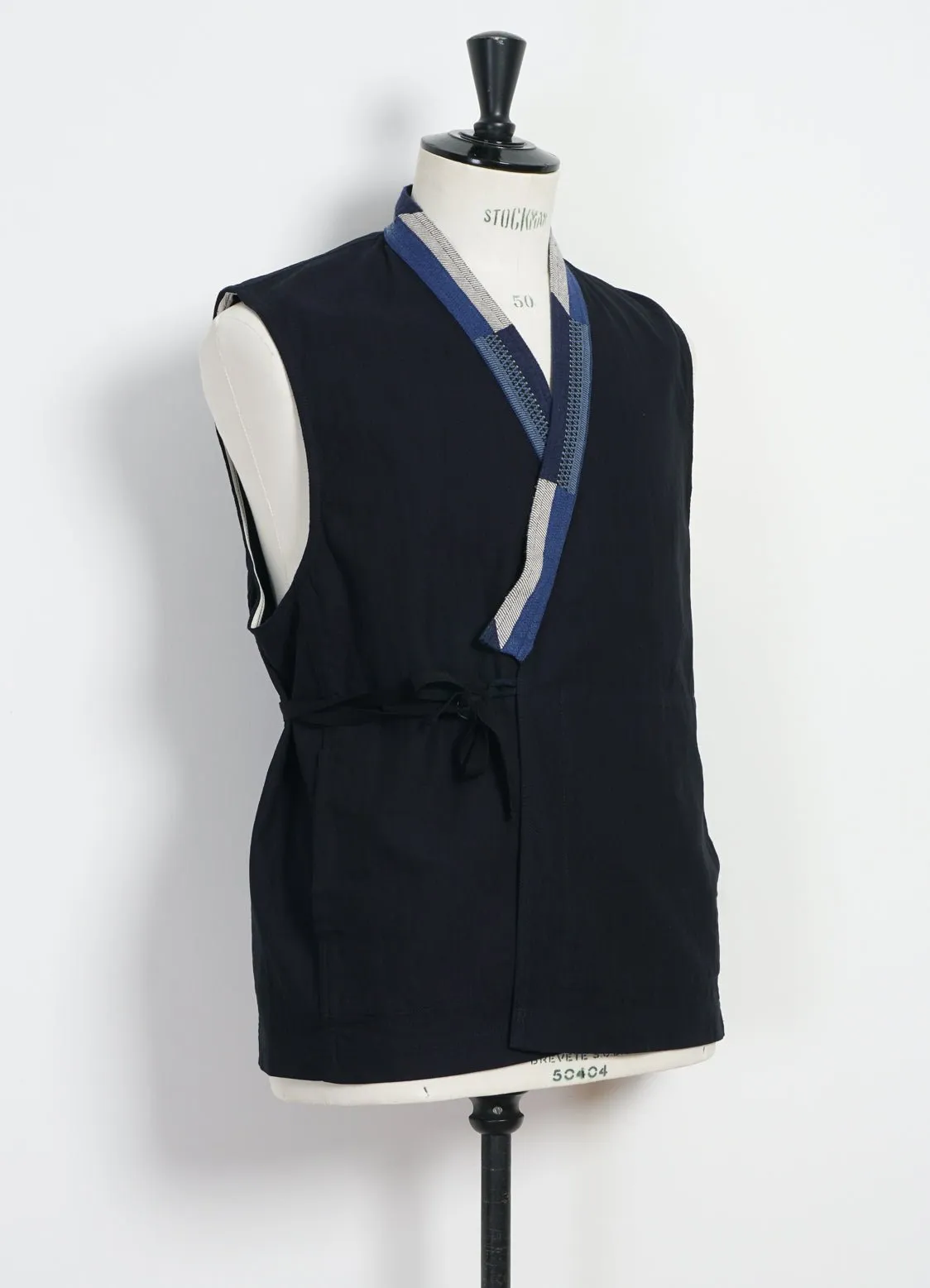 HAUK | Eastern Waistcoat | Indigo Herringbone