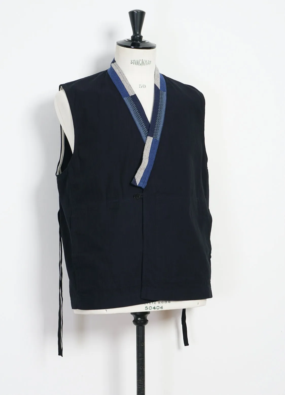 HAUK | Eastern Waistcoat | Indigo Herringbone