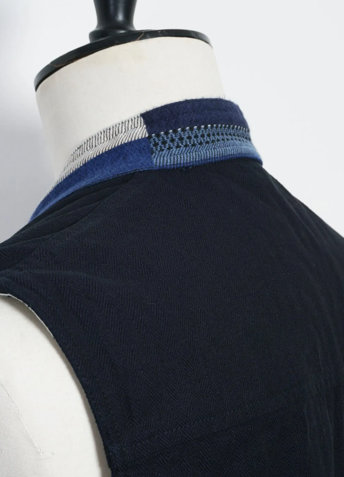 HAUK | Eastern Waistcoat | Indigo Herringbone