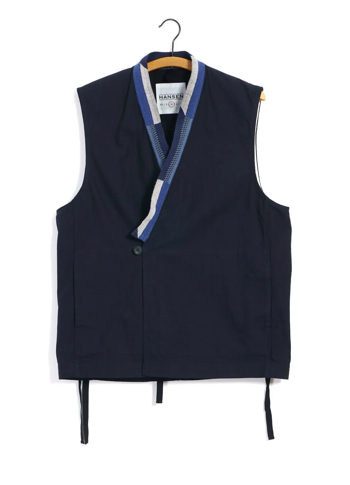 HAUK | Eastern Waistcoat | Indigo Herringbone