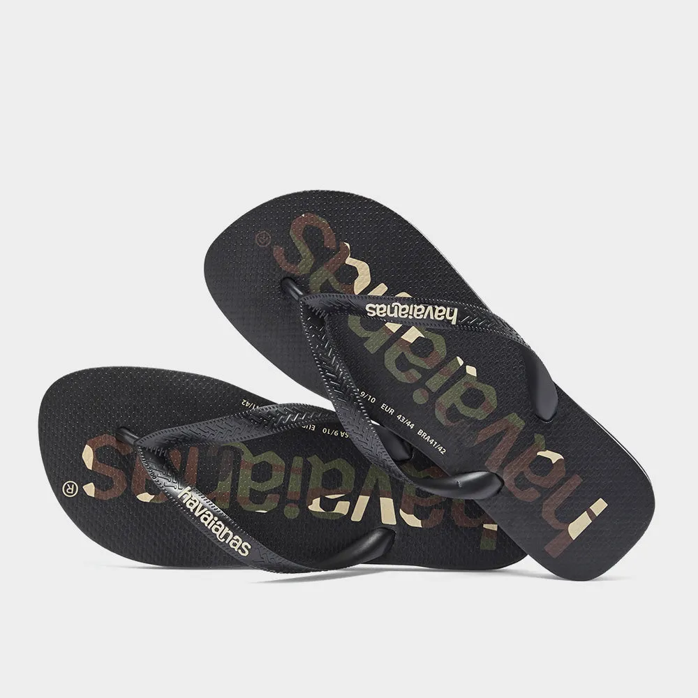 Havaianas Unisex Top Logomania Sandal Black/Multi _ 183489 _ Black