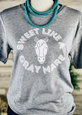 Heather Grey Sweet Like A Gray Mare Short Sleeve Graphic Tee