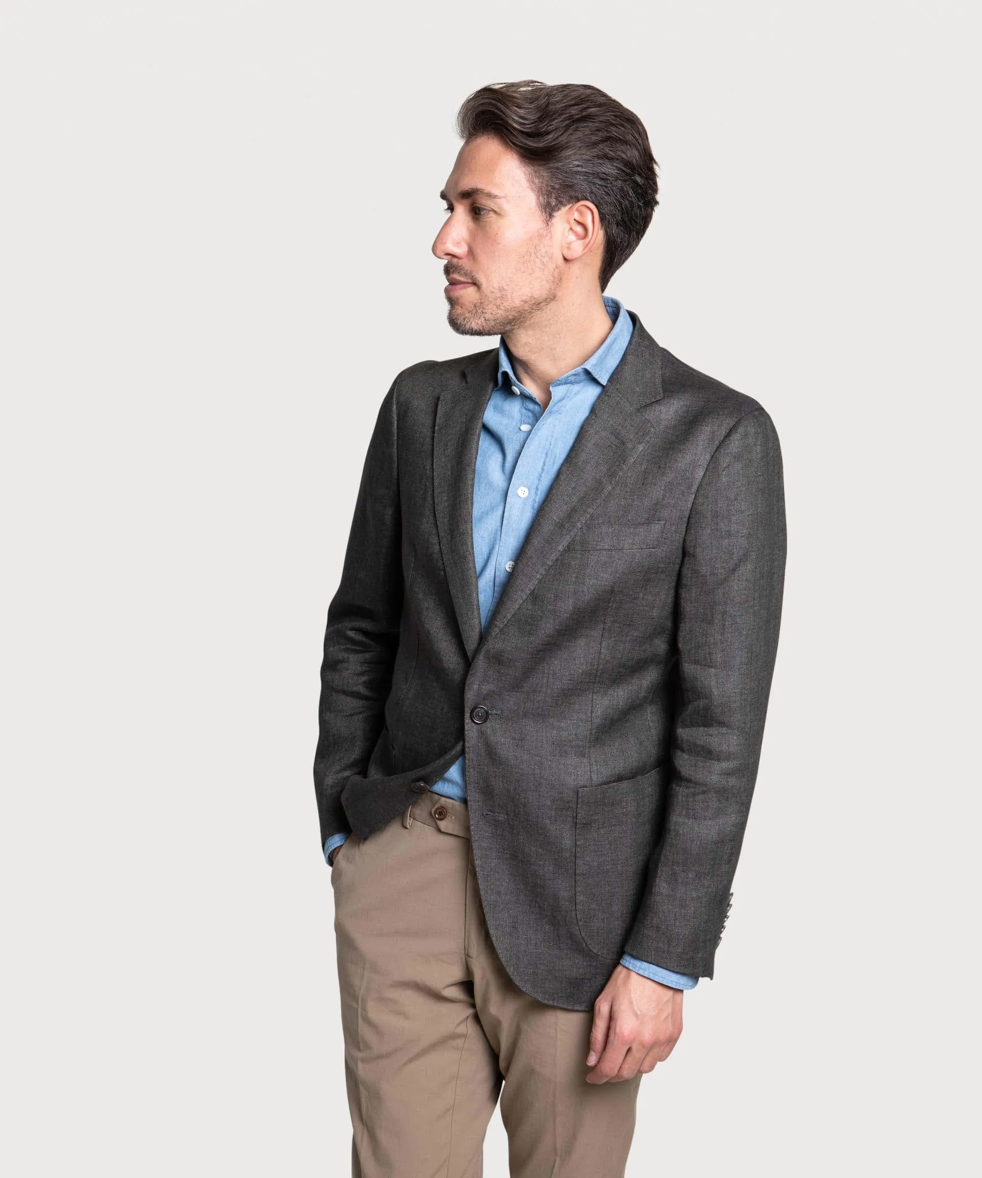 Herringbone Linen Jacket