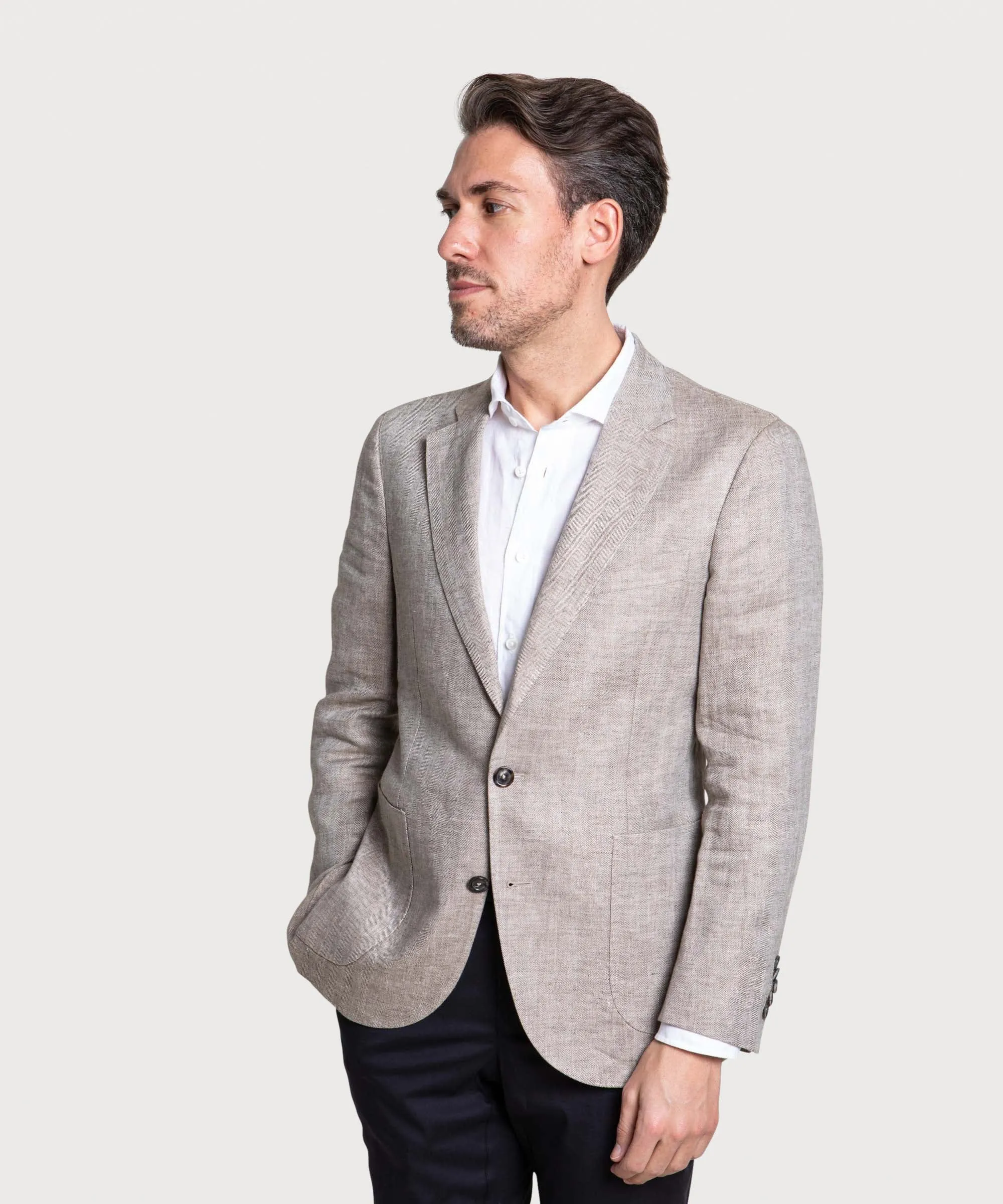 Herringbone Linen Jacket