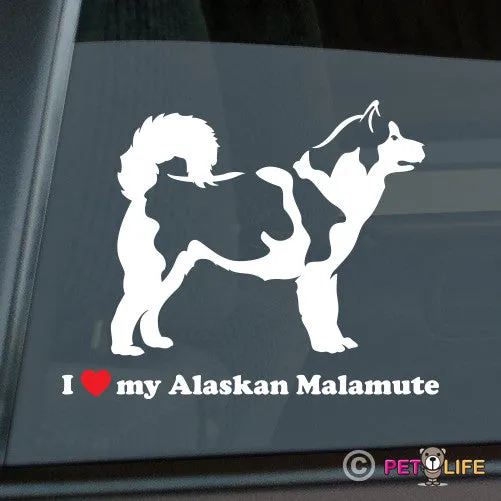 I Love My Alaskan Malamute Sticker