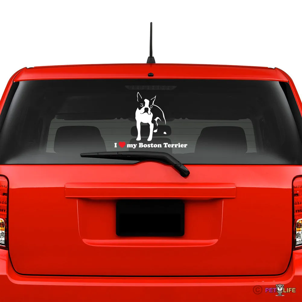 I Love My Boston Terrier Sticker