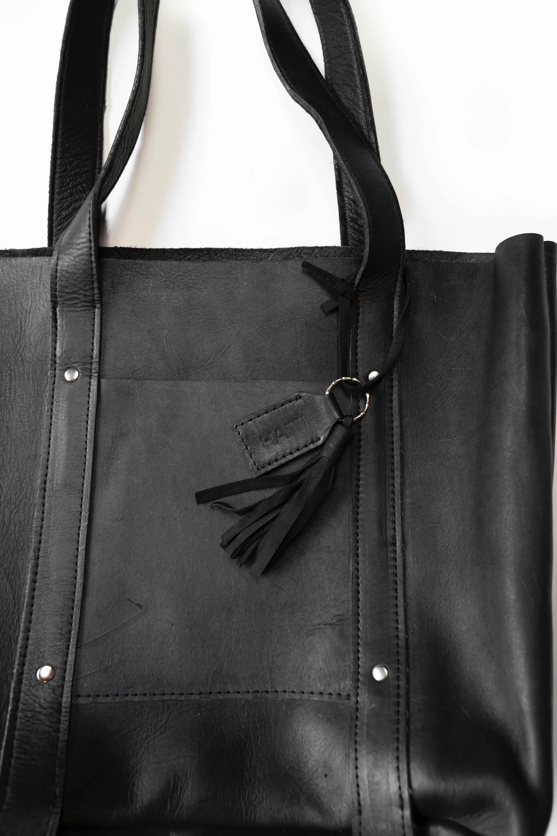 Large Raw Leather Tote