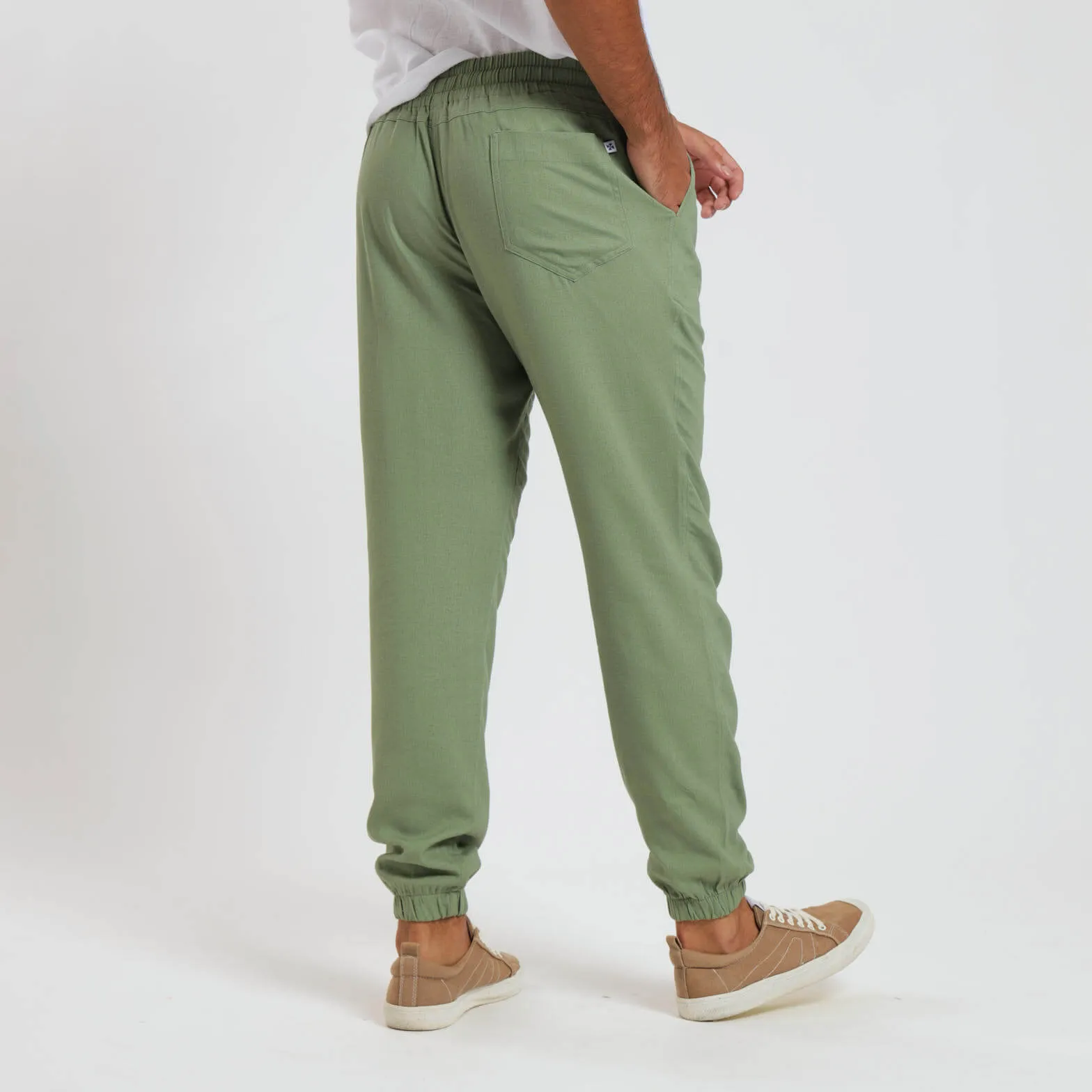 Linen Joggers | Sage