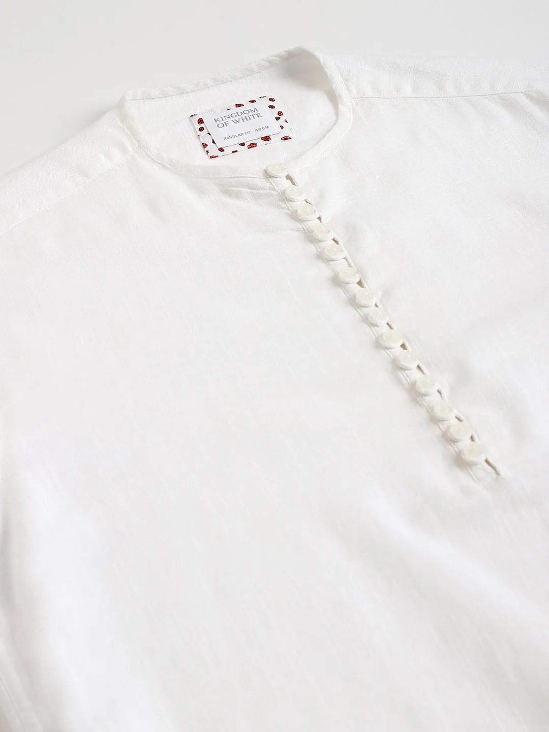 Loop Detail Pure Cotton White Kurta - Arc