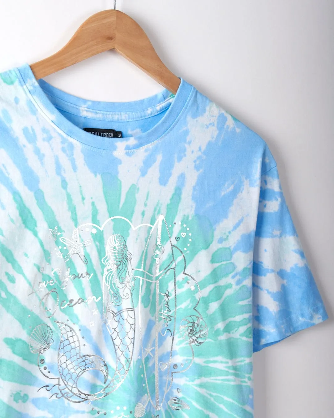 Mermaid Surf - Womens Tie Dye T-Shirt - Turquoise