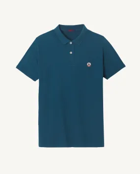 Metal blue Marbella polo shirt in organic cotton