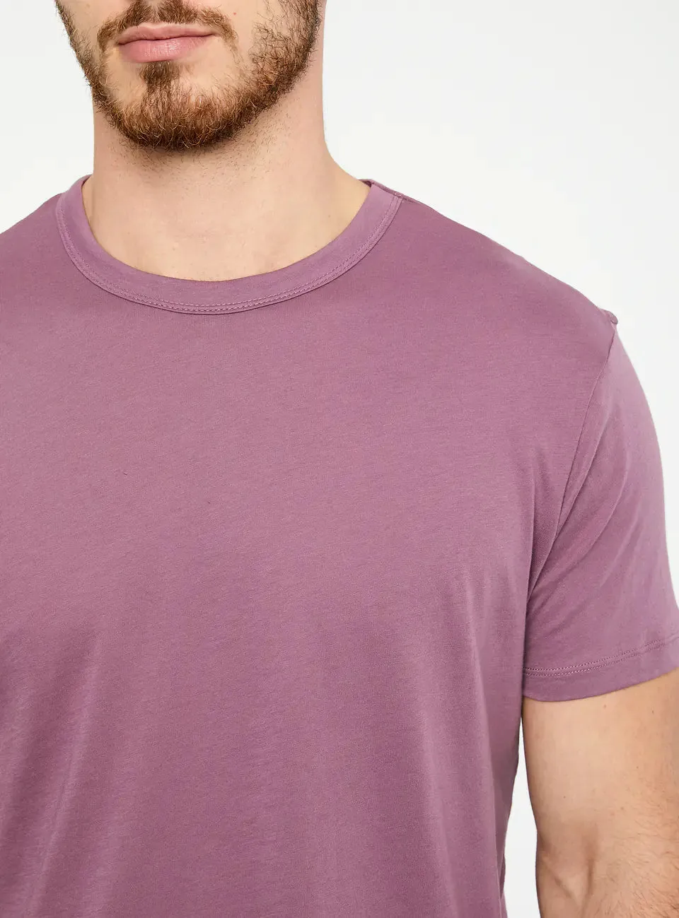 Momento Curved Supima T-Shirt- Grape- 7 Diamonds